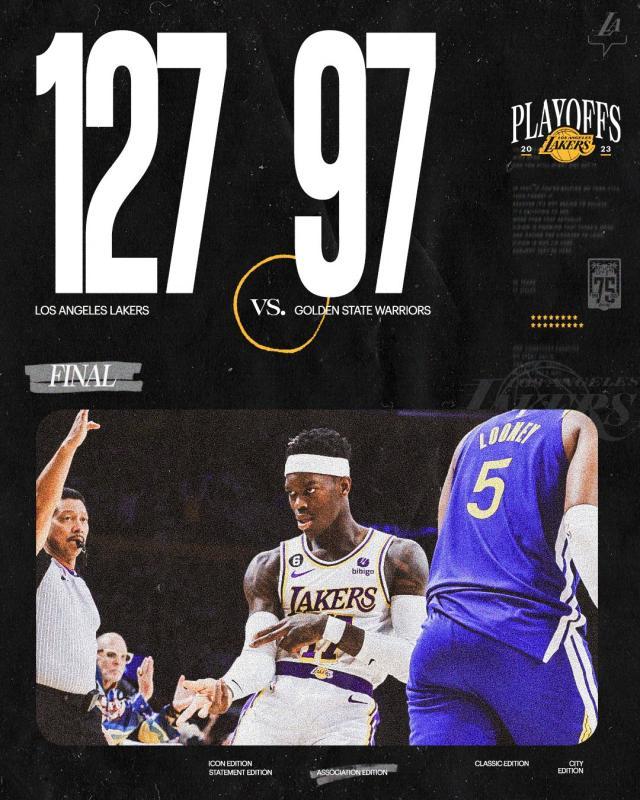 半岛体育APP-从输27分到赢30分！湖人主场打崩勇士 系列赛2比1